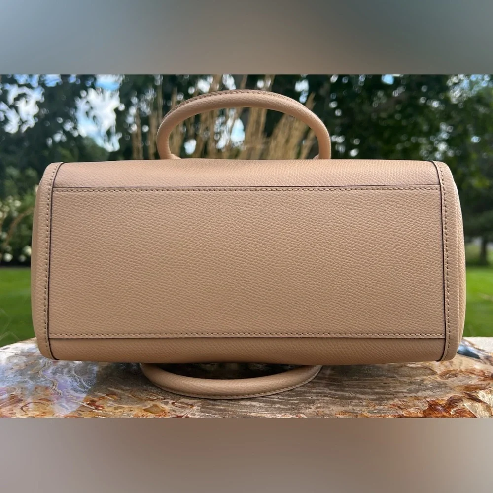 Coach Mini Bennet Sand Crossgrain Leather Satchel F33329 EUC Like New